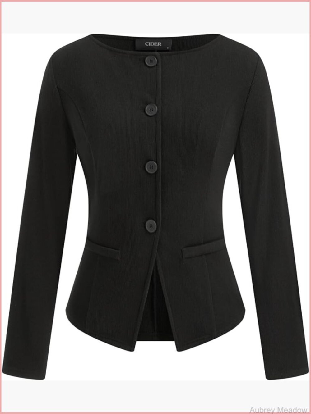 Women's Long Sleeve Button Down Cardigan Blazer - Knee Length - Business Casual